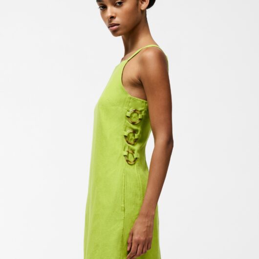 Ariette Linen Mini Dress Cactus Green