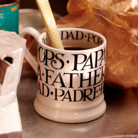 Black Toast Dad 1/2 Pint Mug - Unique Handmade & Hand Decorated English Earthenware Tea/Coffee Mug | Emma Bridgewater