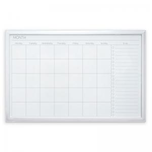 Cathedral Products Modern White Frame Magnetic Monthly Planner Dry