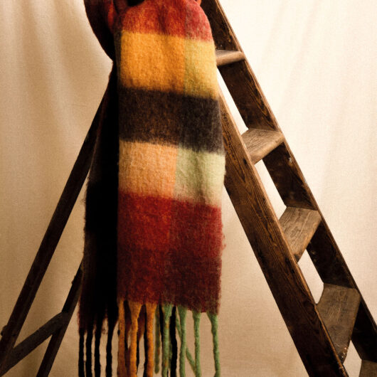 Colour Block Check Square Scarf